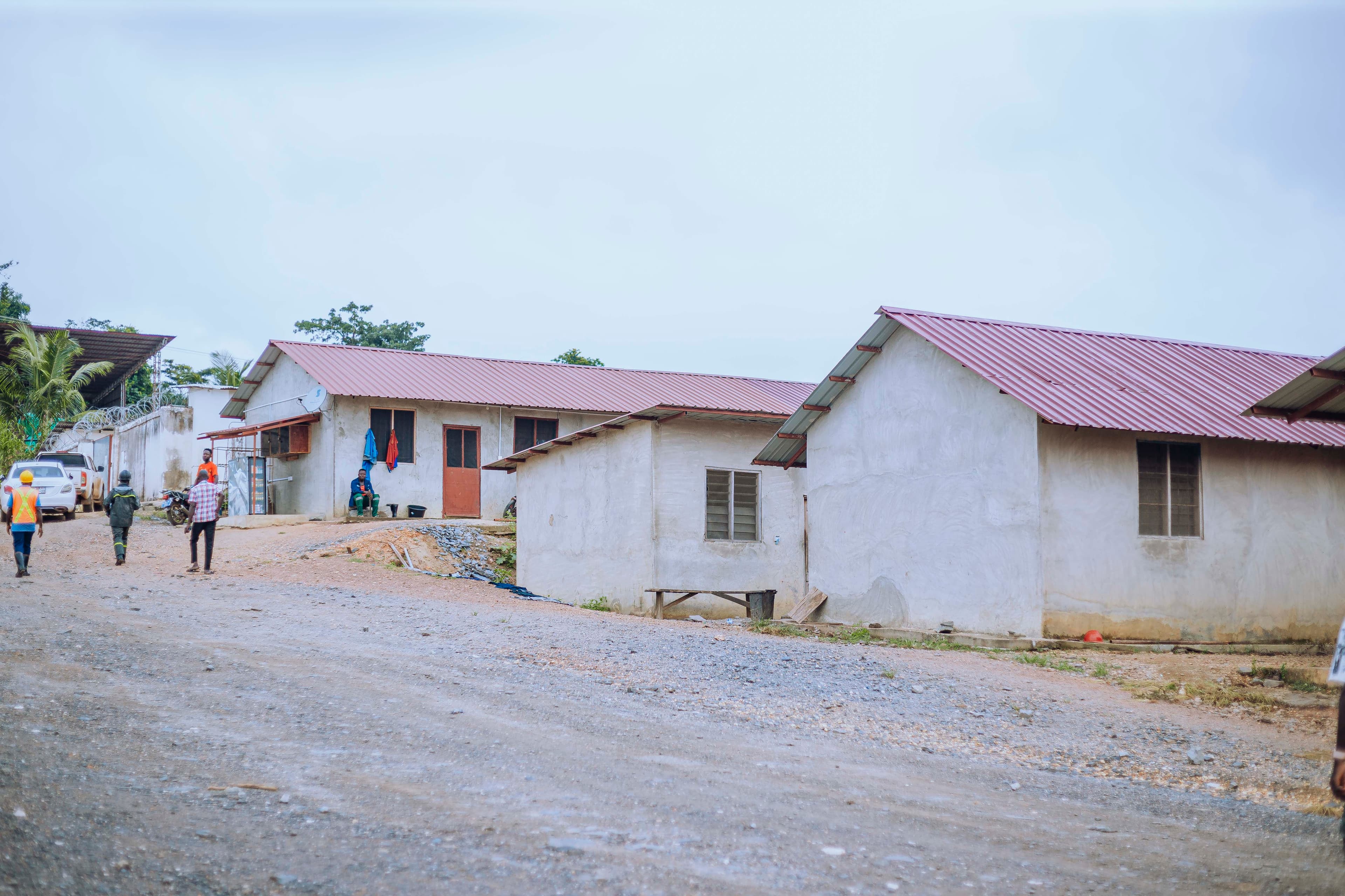 Staff housing and support buildings on site