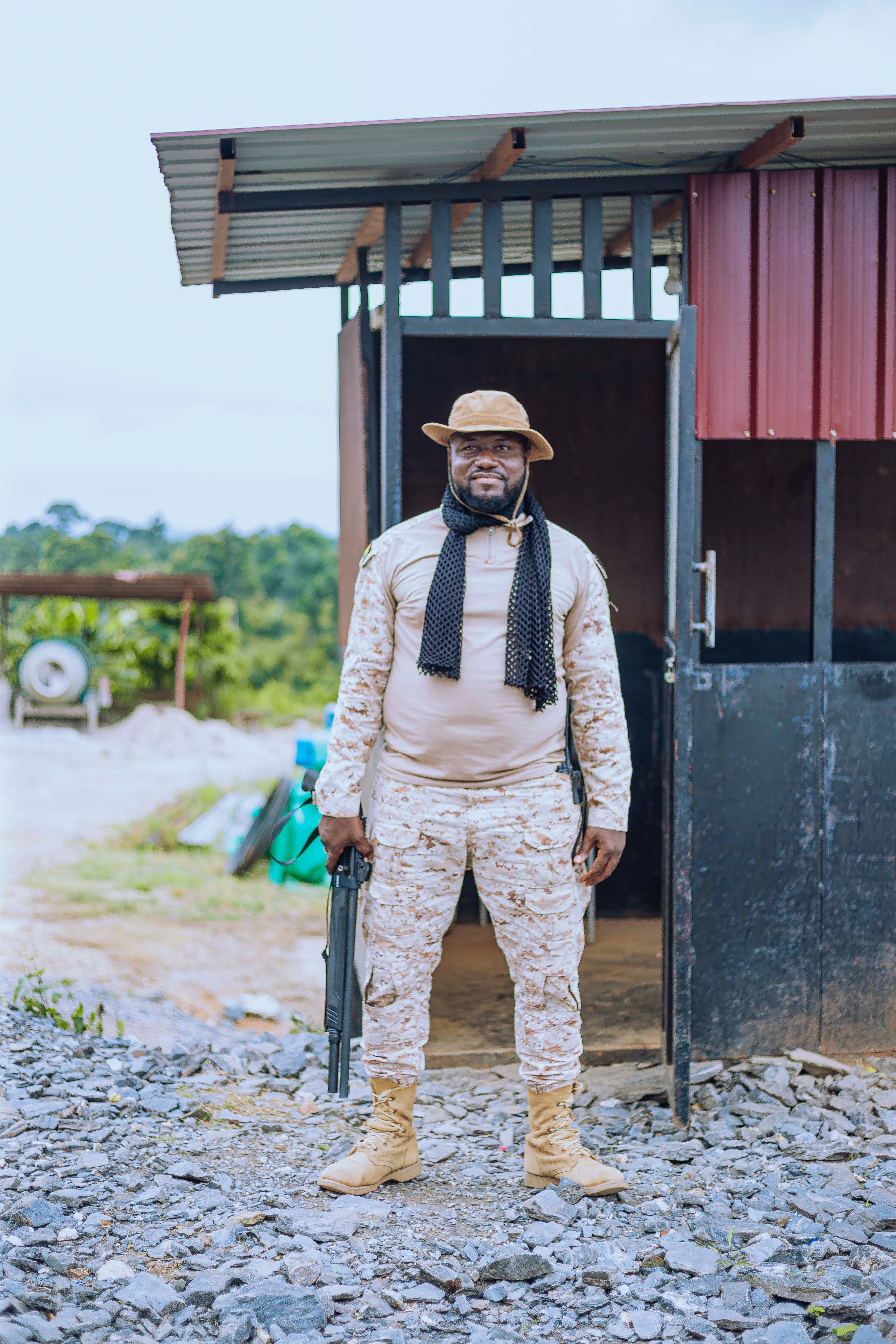 Security officer at the concession security post